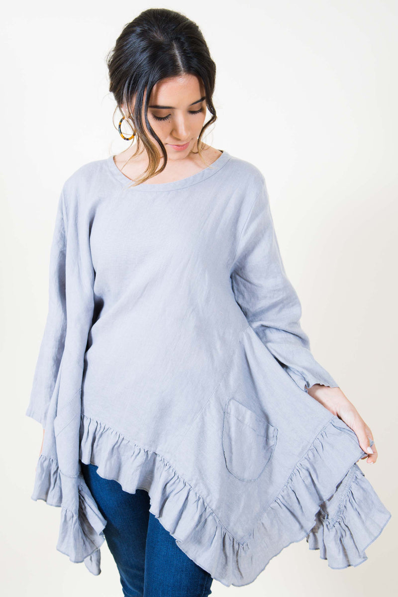 Butterfly Top Long, Linen