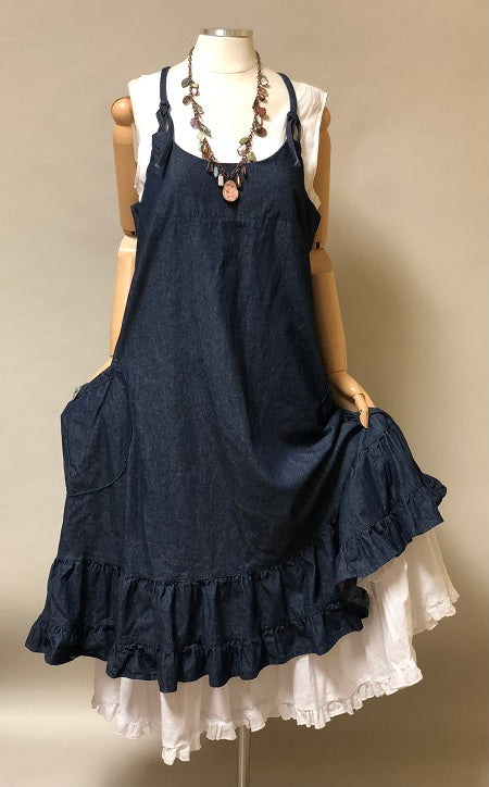Emma Pinafore, Denim Dark Indigo / XL