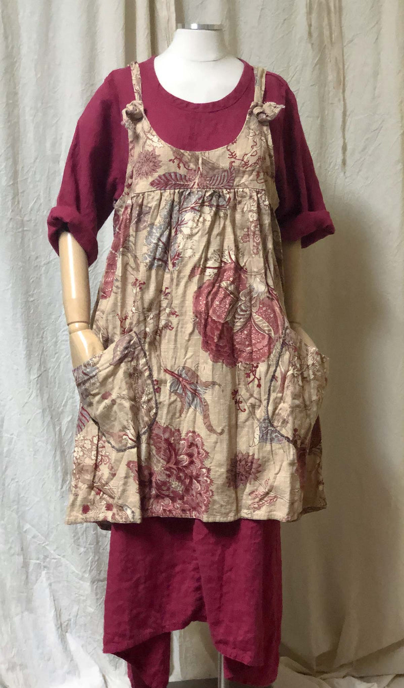 Arminda Pinafore Floral Linen