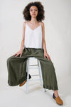 Wide Leg Linen Pants with Ruffles Garbo Pant in Linen