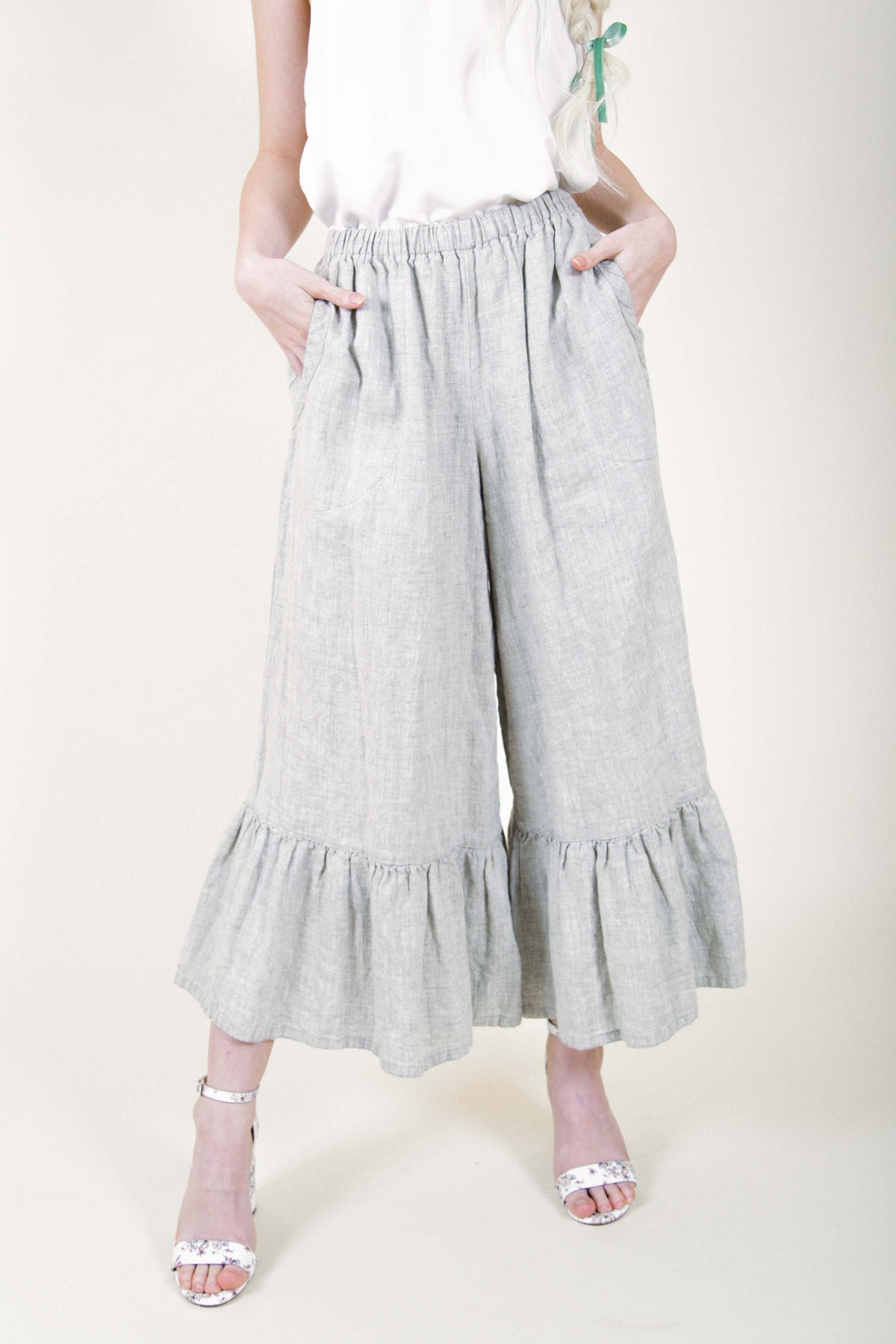 Boutique Wide Leg Linen Pants from Heart's Desire Clothing Janis Pant in Linen, USA