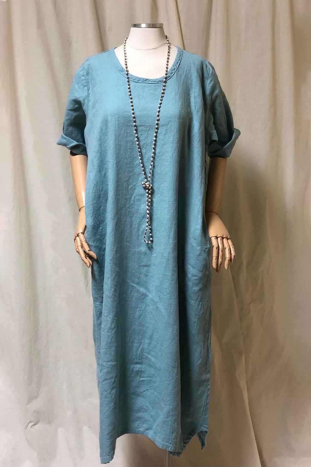 Minimal Linen Dress - Simple Dress in Linen, USA Ice / S Minimal Linen Dress - Simple Dress in Linen, USA Ice / S