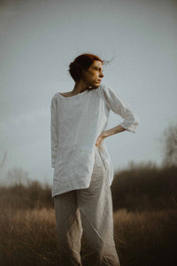 long sleeve linen top Easy Tunic Linen