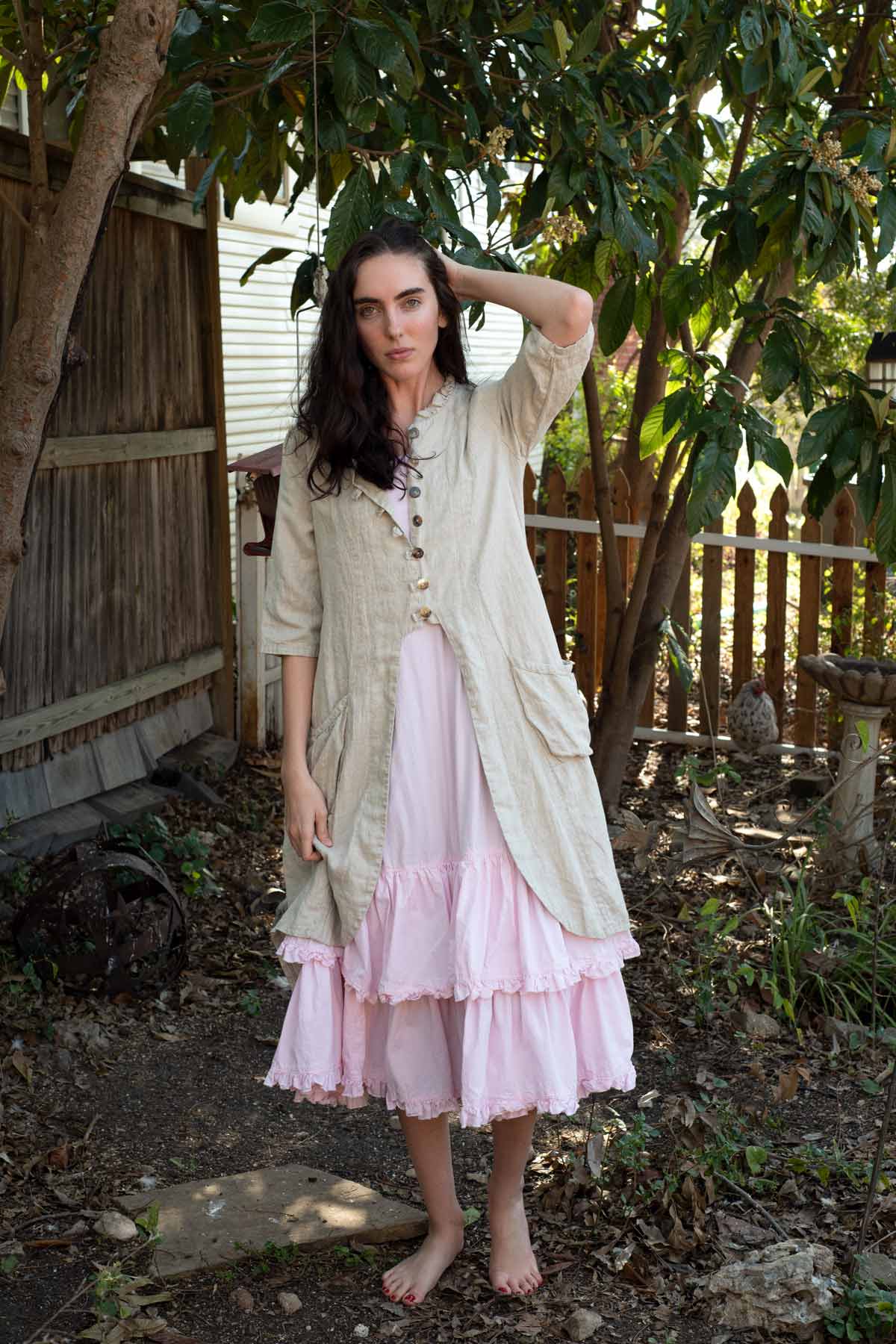 Long Linen Duster Coat - Kate Duster in Linen, USA – Heart's