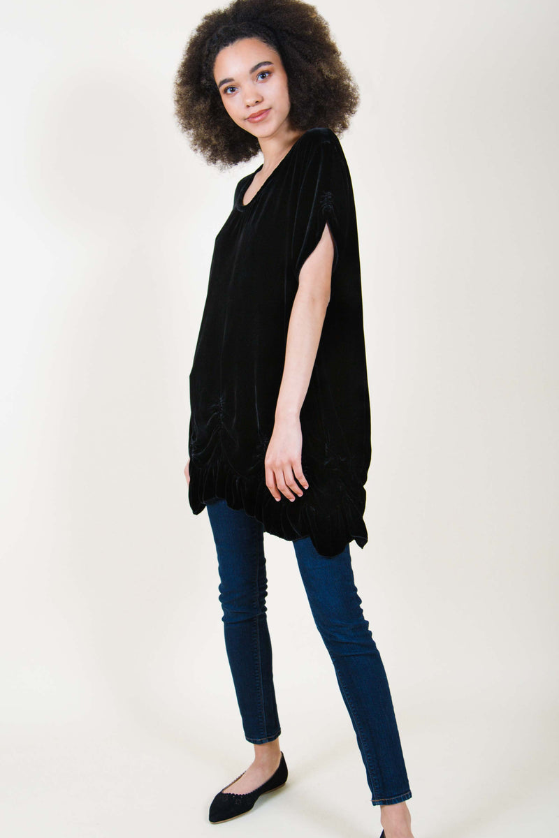 Petal Top Cap Sleeve Velvet, USA