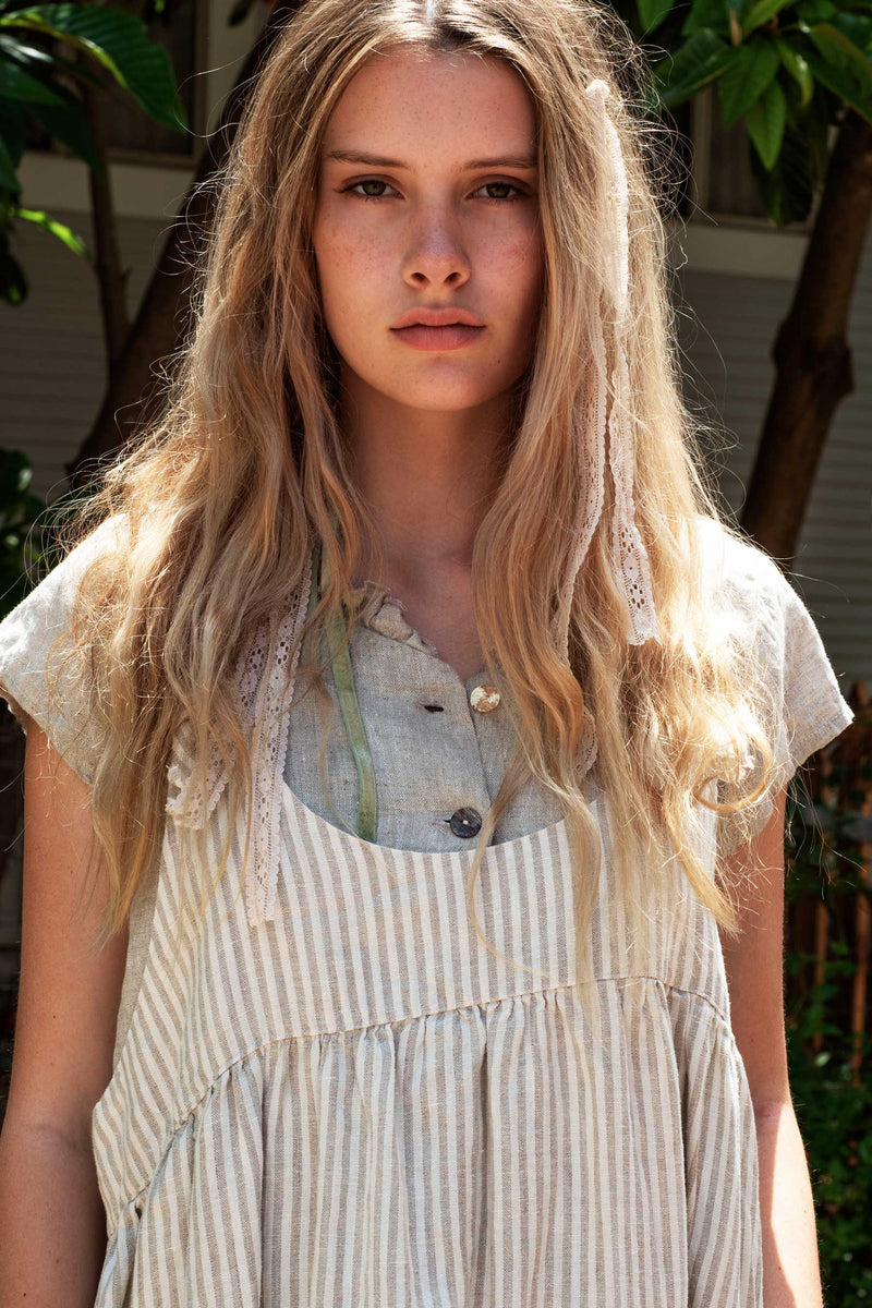 Boho Women's Linen Clothing Pinafore Dress Arminda Pinafore in Linen