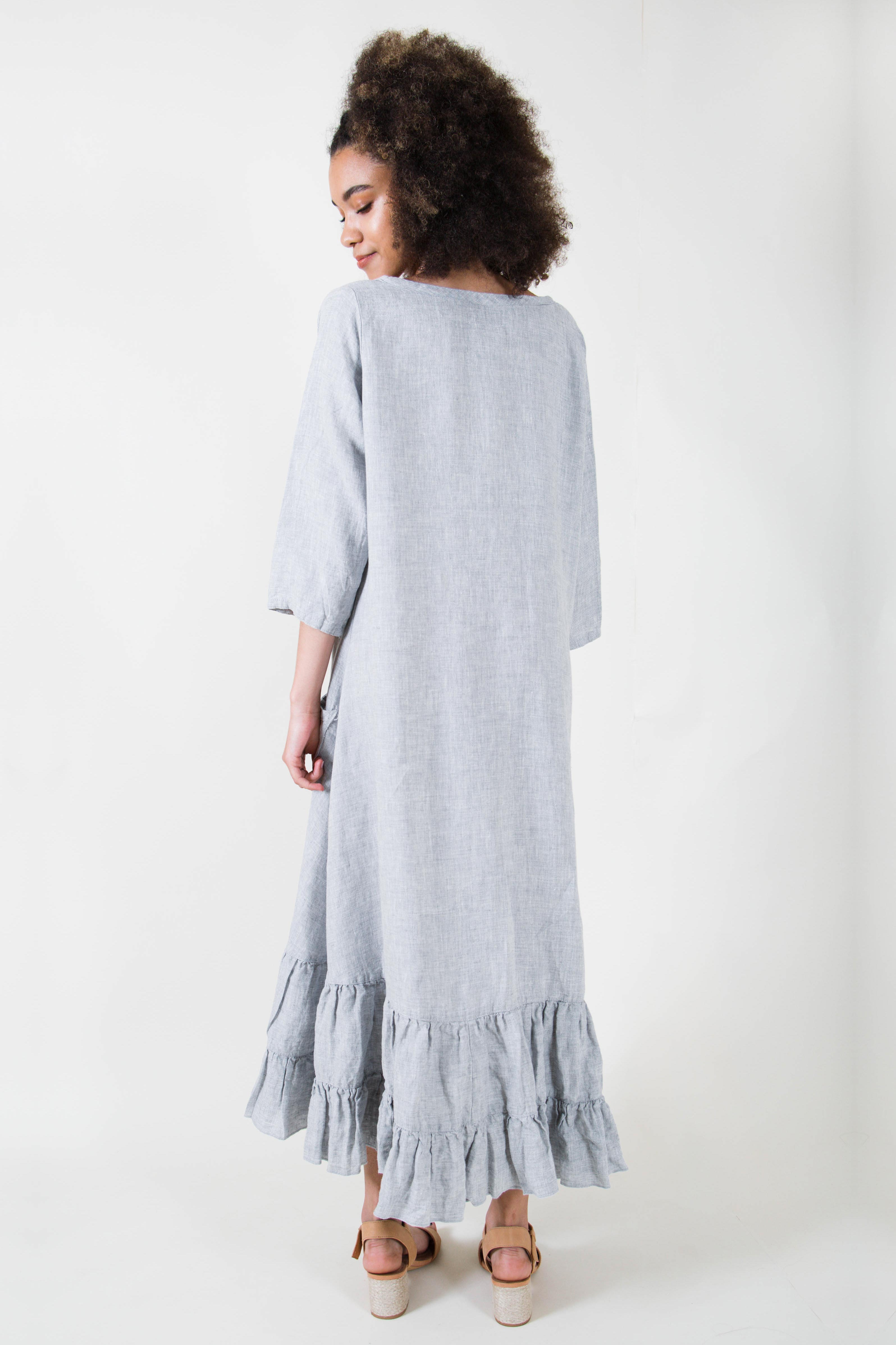 Prairie Dress - Simple Purple Linen Dress