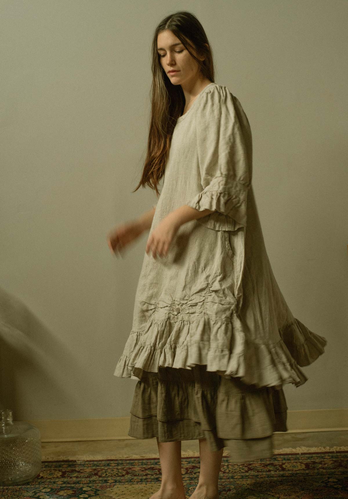 Morgan Dress, Linen Oatmeal / 1X