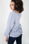 Ruffle Jacket in Linen, USA