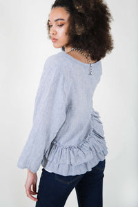 Ruffle Jacket in Linen, USA