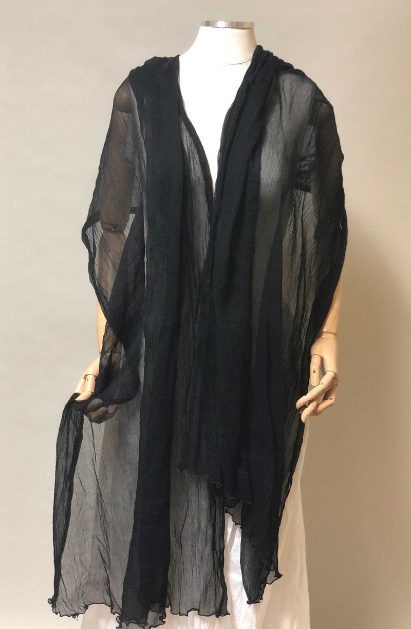 Wrap Scarf Crinkle Silk Chiffon