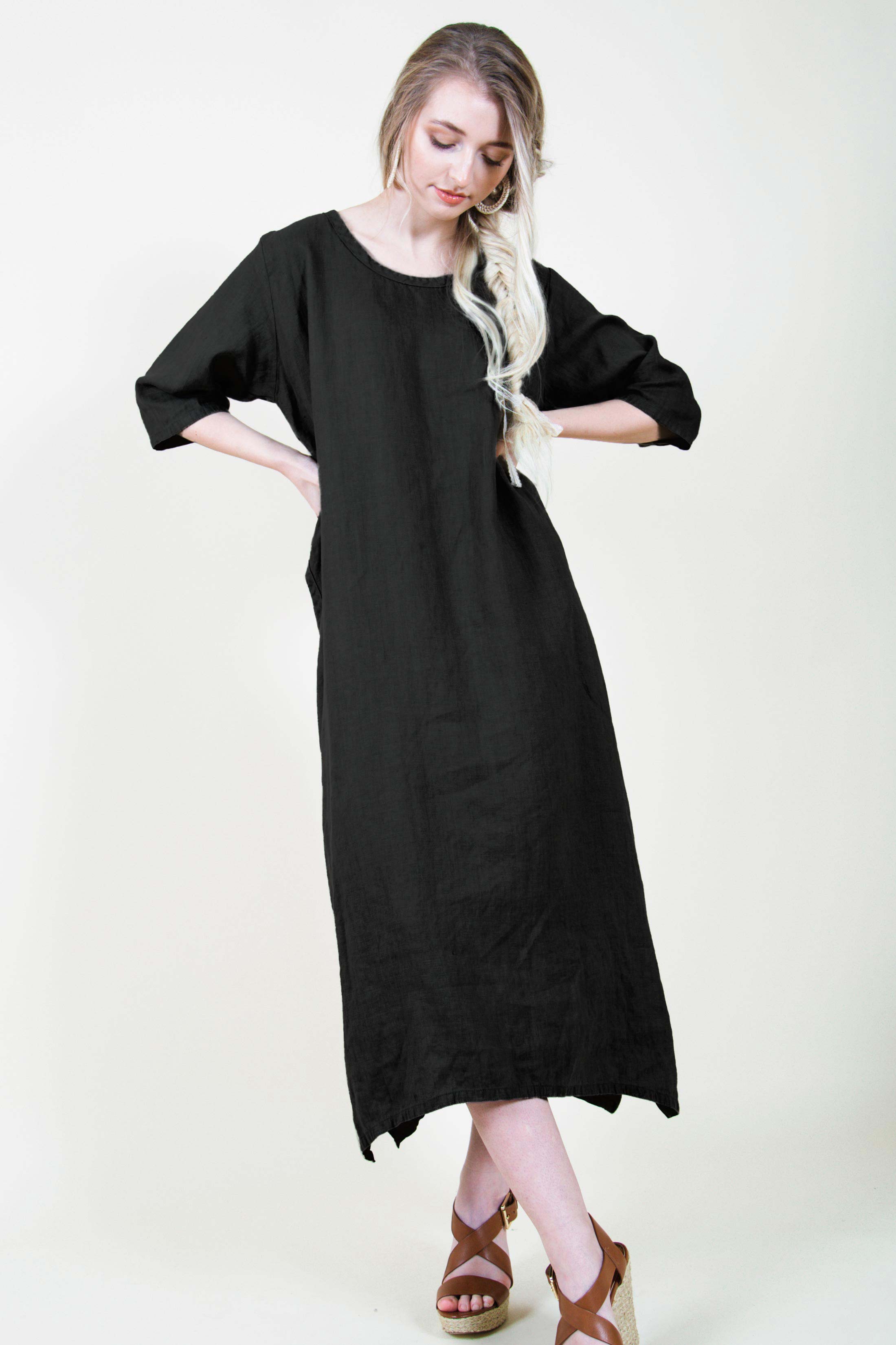 plain linen dress designs Linen dress Elizabeth M / Light gray