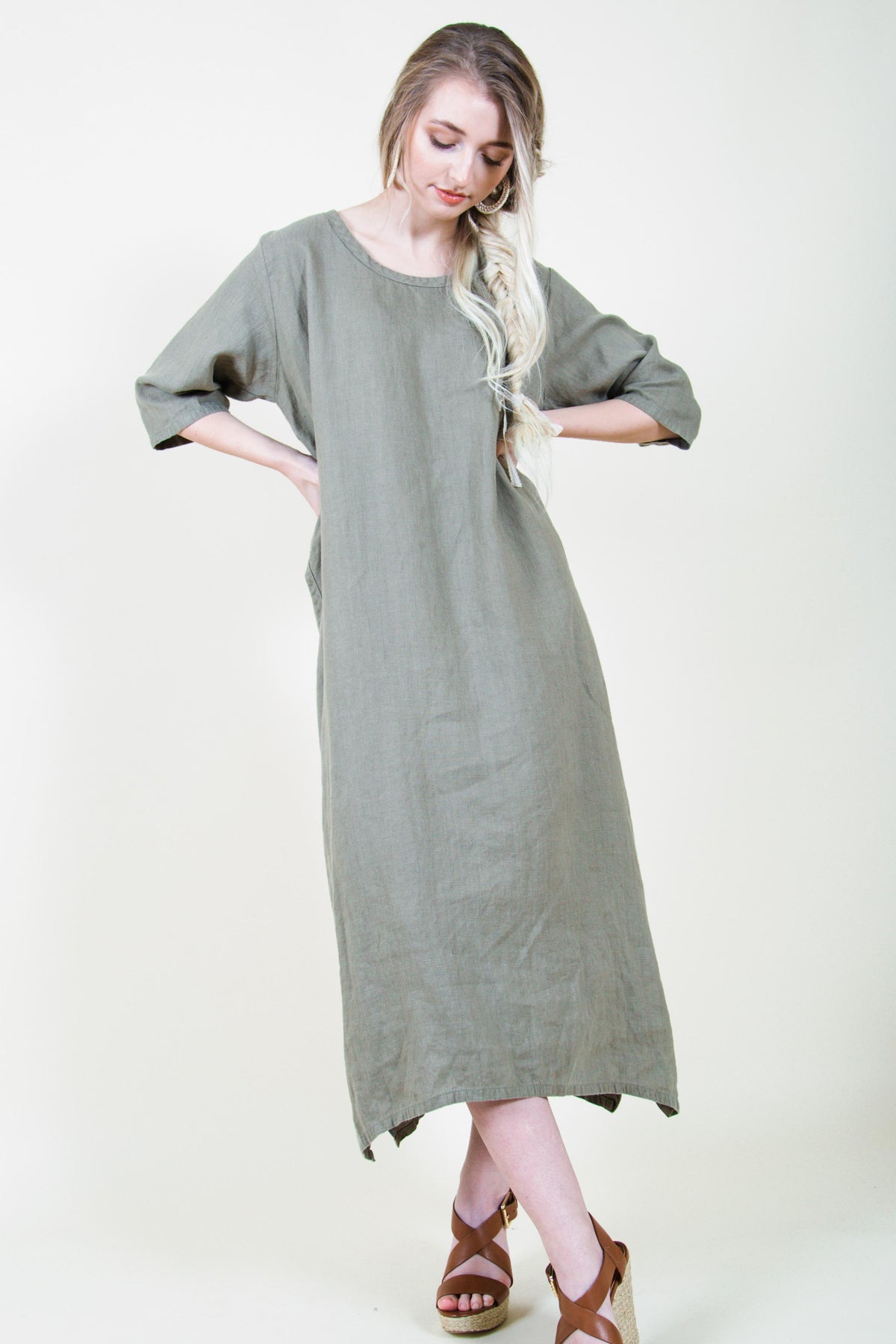 Minimal Linen Dress - Simple Dress in Linen, USA Henna / L Minimal Linen Dress - Simple Dress in Linen, USA Henna / L