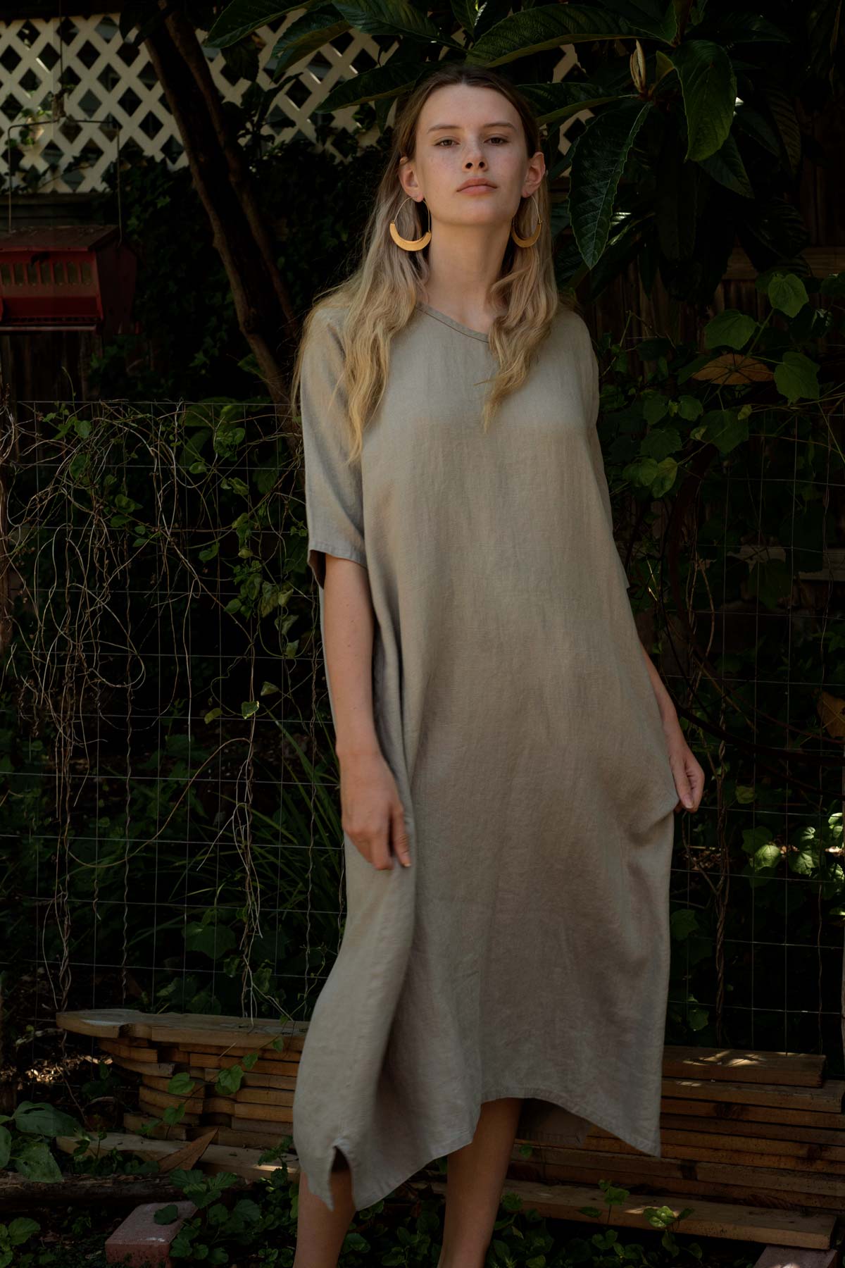 Minimal Linen Dress - Simple Dress in Linen, USA Purplic / XL Minimal Linen Dress - Simple Dress in Linen, USA Purplic / XL