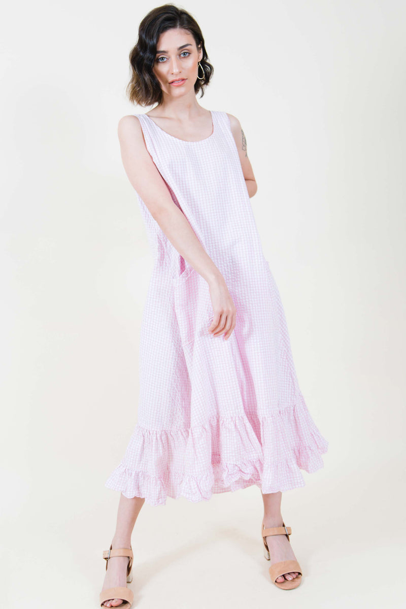 Shabby Chic Pink Seersucker Dress
