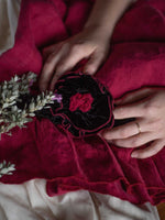 Tessa Dress Velvet Ruching and Flower