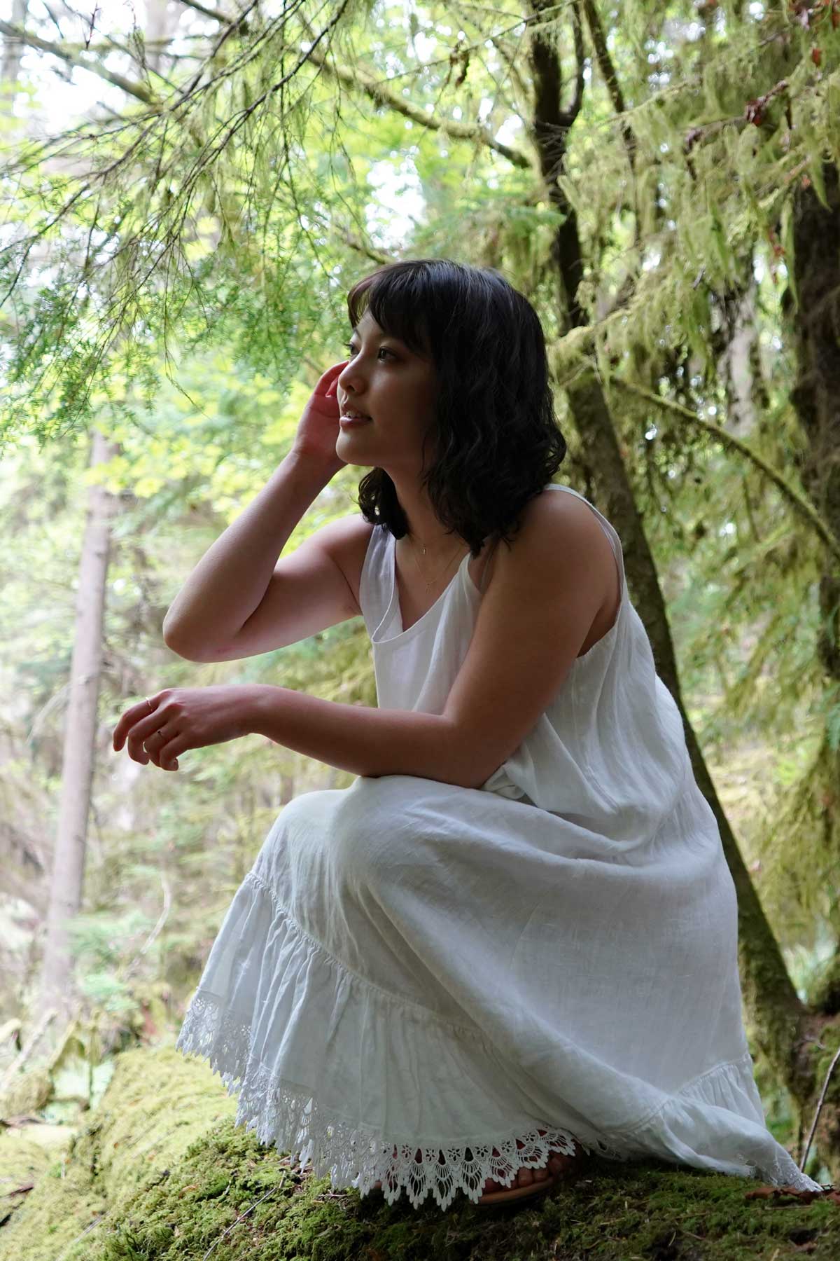 Shabby Chic Lace Dress - Nicole Slip Linen Slip with Lace Trim White / L Shabby Chic Lace Dress - Nicole Slip Linen Slip with Lace Trim White / L